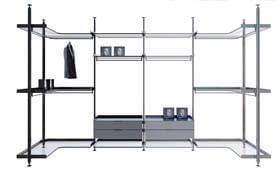 Rimadesio zenit system 02 living-rooms and walk-in closets, Kitchen, Wardrobe Display cabinets and storage
