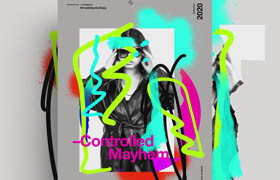 Skillshare - Controlled Mayhem Poster Design  Using Adobe Photoshop & Illustrator