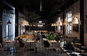 3D Model Interior Coffee 46 Scenes File 3dsmax By ManhBui