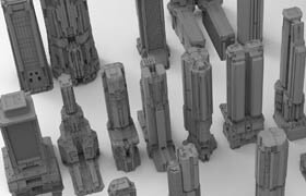 Artstation - CityKit Sci-Fi Edition Part 1+2 - 3dmodel