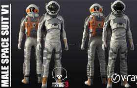 Cgtrader - male Space Suit Low-poly 3D model