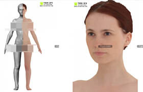 3D Scan Store- COLOUR FEMALE 04 POSE 01 - 3dmodel