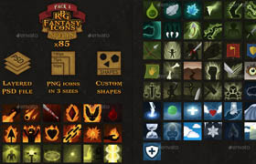 GraphicRiver - 85 RPG Fantasy Spells Icons 4985376