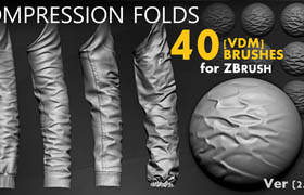 Artstation - 40 Brushes Leather & Fabric Compression Folds