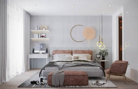 Elegant Bedroom skp - 3dmodel