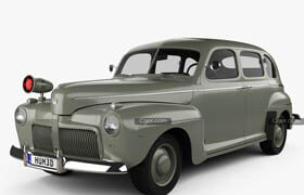 Hum3D - Ford V8 Super Deluxe Tudor Sedan Army Staff Car 1942 3D model