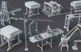 Artstation - Cranes - 11 pieces - 3dmodel