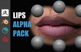 Artstation - Lips Detail Alpha Pack (Zbrush, Blender, 3dcoat, Substance)