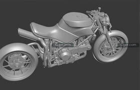 Ducati916 Custom Cafe Fighter Bike - 3dmodel