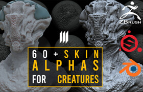 Artstation - 60 Skin Alphas For Creatures  Zbrush  Substance Painter  Blender