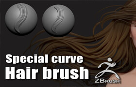 artstation - special curve hair brush - brush