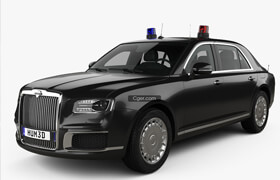 Hum3d - Aurus Senat Guard sedan 2018 car model - 3dmodel