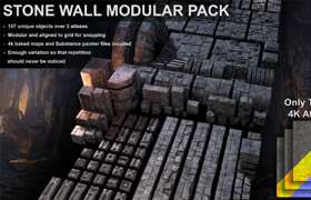 Artstation - stone wall modular pack - 3dmodel