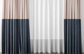 Curtains baked milk and gray-blue 50/50  ​
