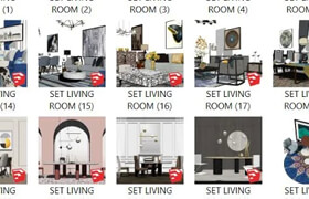 53 High Quality Living Room And Kitchent Model Sence Sketchup Enscape - 3dmodel