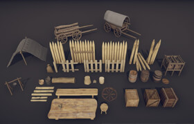 Cgtrader - Medieval Props - Mega Pack Low-poly 3D models