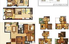 2D interior plan rendering psd - 平面素材