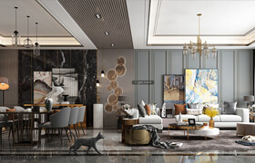 3D Interior Dining-Livingroom by Huy Hieu Lee