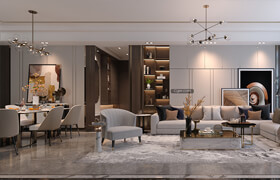 3D Interior Livingroom Scene