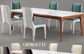 Giorgetti Tiche furniture set - 3dmodel