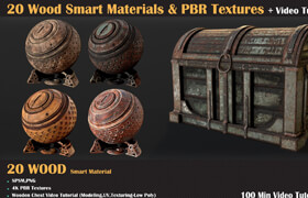 ArtStation - 20 Wood Smart Materials & PBR Textures Video Tutorials