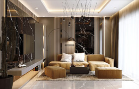 3D Interior Kitchen - Livingroom 287 Scene 3dsmax By Pham Tran Nam - 3dmodel