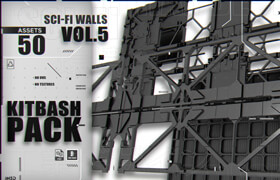 Artstation - Sci-Fi walls KitBash Vol 4 - 3dmodel