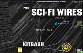 Artstation - SCI-FI WIRES KITBASH PACK 80 - 3dmodel