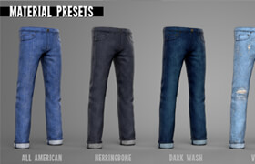 Denim Designer - 12 preset materials for Substance Painter