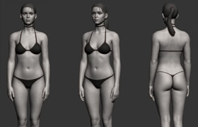 Artstation - Base female anatomy - Nikolay Chugunov - Standard Use License - 3dmodel