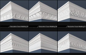 Cubebrush - crown molding collection - 3dmodel full