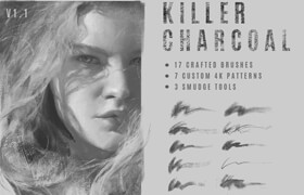 Artstation - Killer Charcoal. Charcoal imitation brushes for Photoshop CS5+ - by Fausto Hault - brush