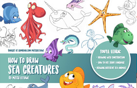 How to draw sea creatures by Mitch Leeuwe - book
