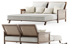 Wooden double daybed