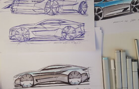 Skillshare - Kai F-How To Sketch, Draw, Design Cars Like a Pro Marker Renders