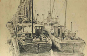 Course in Pencil Sketching. Boats and Harbors by Ernest W. Watson - book