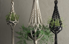 Cgtrader - Macrame Hanging Pots with Plants