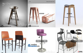 3dsky pro models - 8 Bar Stools