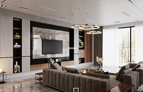 3D Interior Kitchen – Livingroom 143 Scene 3dsmax By Duy Quan