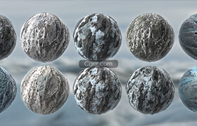 Artstation - Winter Snow Ice Glacier Seamless PBR Texture Material Pack Bundle - 材质