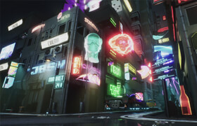 Domestika - Unreal Game Enviornment Design- Cyberpunk Scenes