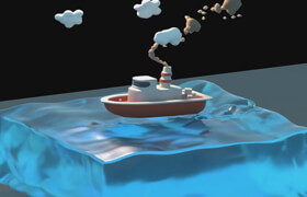 Skillshare - Cinema 4d -  Floating boat
