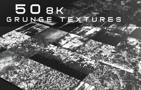 Johnny Fehr - 50 8K GrungeStencil Textures - 材质贴图    ​