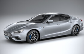 Turbosquid - Maserati Ghibli Hybrid 2021 3D Model