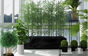 3d Bamboo Green Plant Model 372 Free Download