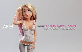 Artstation - ANYA Digital Actor - Rigged Girl Character for Blender - 3dmodel