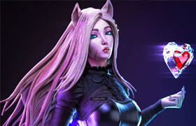 Cgtrader - Ahri - The Baddest Fan Art 3D Print - 3D print model