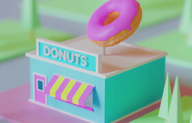 Udemy - Blender 3D Easy Cartoon Donut Shop Scene