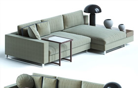 Sormani HERNEST Modular sofa contemporary fabric 3-seater