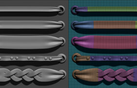 Artstation - Leather Straps brush - zbrush笔刷